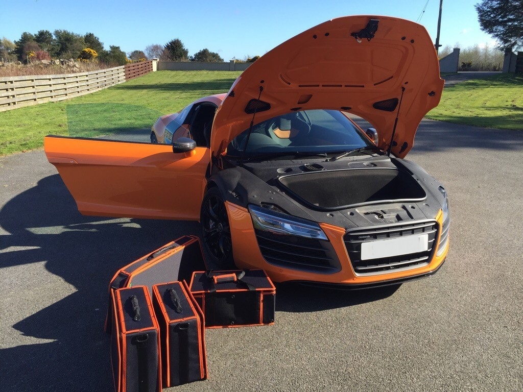 Audi R8 Coupe Roadster bag Luggage Baggage Case Set - models UNTIL 2015   High end upgrades at an affordable price in the United Kingdom from a  company with over 20 years of expertise