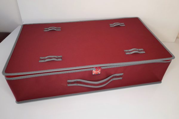 Red mohair suitcase